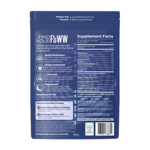 floww night gummies back of pack